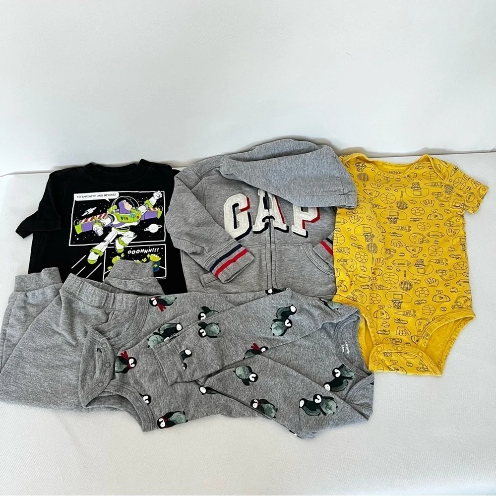 Bundle Lot 5 Pcs. Kids Boys Size 24 Months Tops Bottoms Jacket